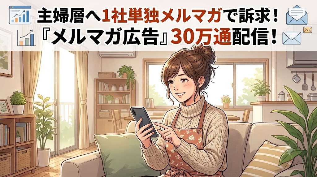 【ニッセン】主婦層へ1社単独メルマガで訴求！『メルマガ広告』30万通配信！