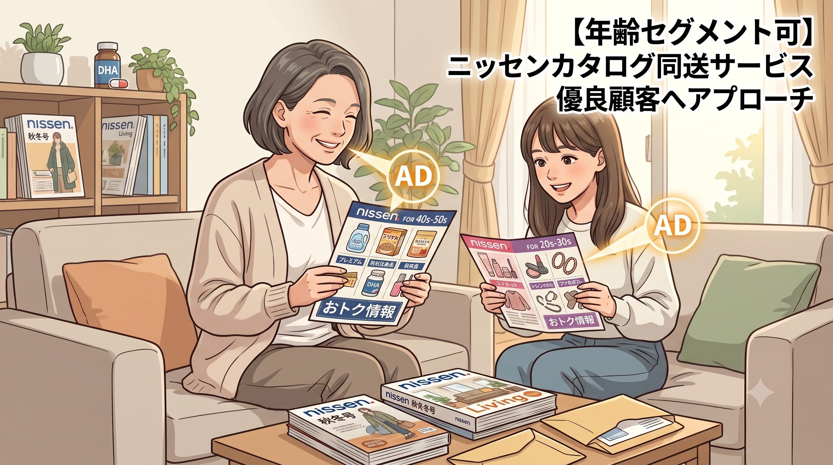 【年齢セグメント可】カタログ通販ニッセンの優良顧客へアプローチ/カタログ同送