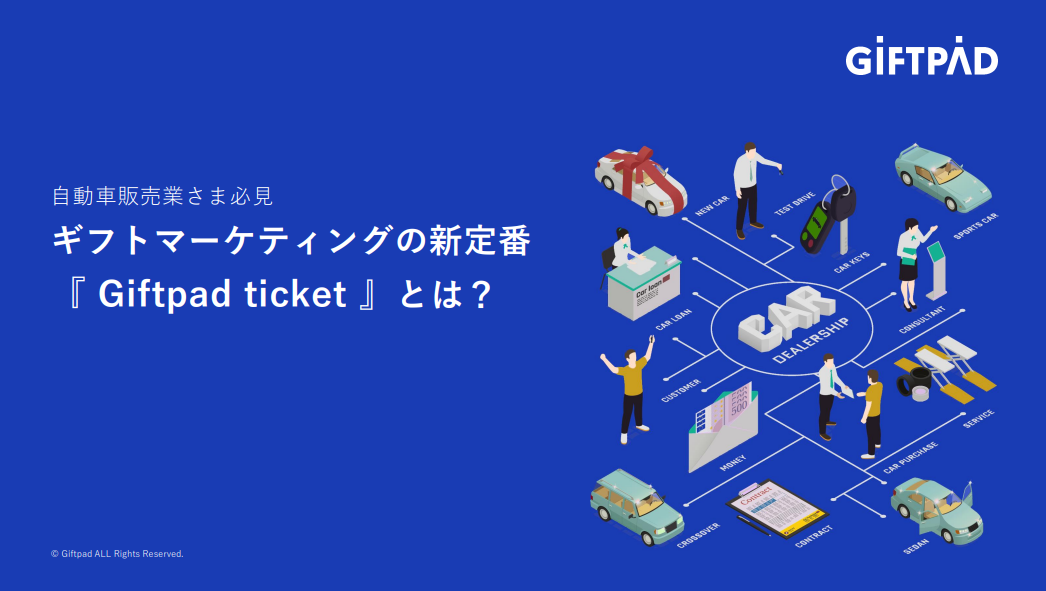 自動車販売業さま必見 ギフトマーケティングの新定番 Giftpad ticket