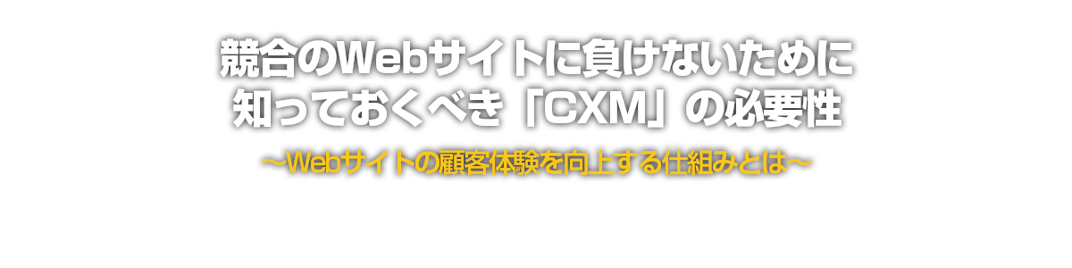 競合のWebサイトに負けないために知っておくべき「CXM」の必要性～Webサイトの顧客体験を向上する仕組みとは～