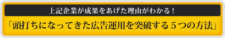 「頭打ちになってきた広告運用を突破する５つの方法」