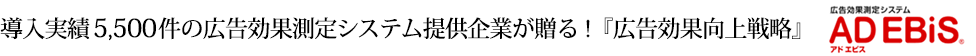 導入実績5,500件の広告効果測定システム提供企業が贈る！『広告効果向上戦略』