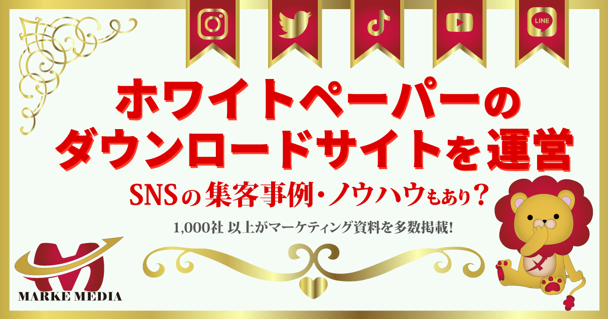 ホワイトペーパーのダウンロードサイトを運営!SNSの集客事例やノウハウをまとめたホワイトペーパー