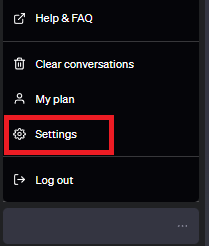 ChatGPTのウェブ検索機能 (1)Settings