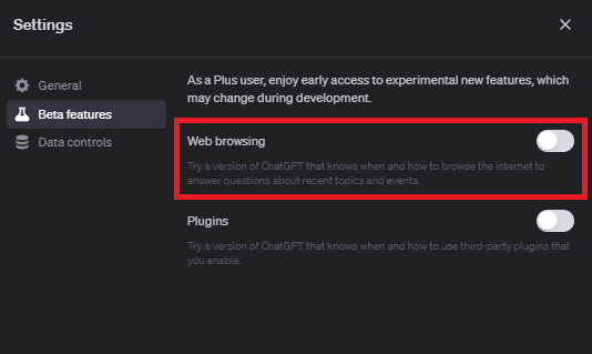 ChatGPTのウェブ検索機能 (3)Web browsing