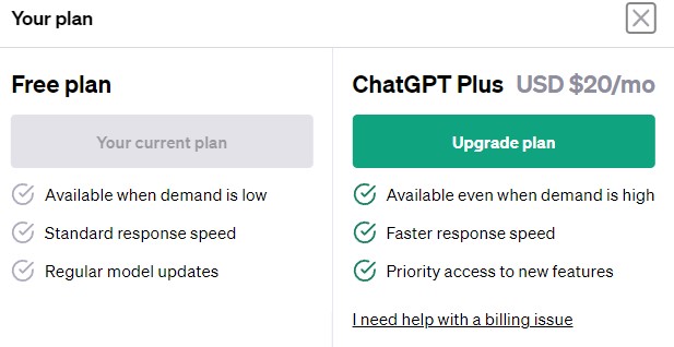 chatgpt plusの料金